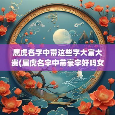 属虎名字中带这些字大富大贵(属虎名字中带豪字好吗女孩)