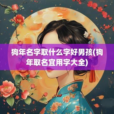 狗年名字取什么字好男孩(狗年取名宜用字大全)