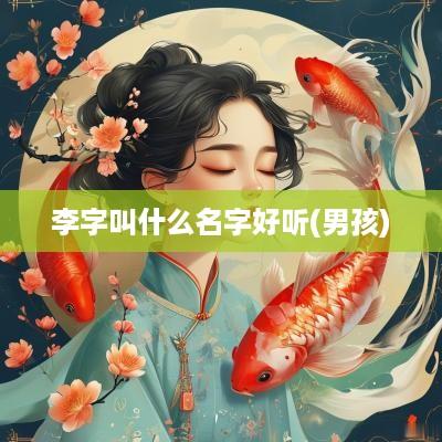 李字叫什么名字好听(男孩)