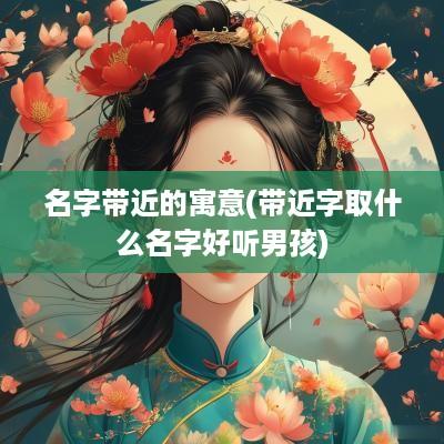 名字带近的寓意(带近字取什么名字好听男孩)