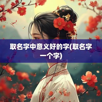 取名字中意义好的字(取名字一个字)
