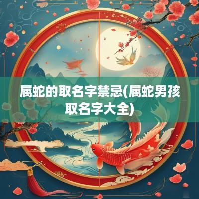 属蛇的取名字禁忌(属蛇男孩取名字大全)