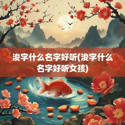 浚字什么名字好听(浚字什么名字好听女孩)