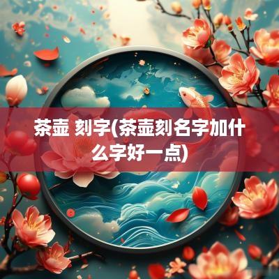 茶壶 刻字(茶壶刻名字加什么字好一点)
