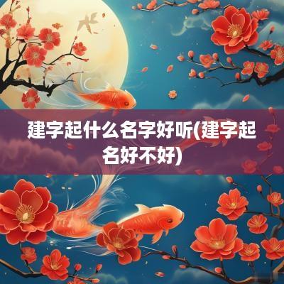 建字起什么名字好听(建字起名好不好)