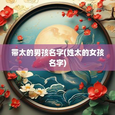 带太的男孩名字(姓太的女孩名字)