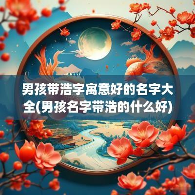 男孩带浩字寓意好的名字大全(男孩名字带浩的什么好)