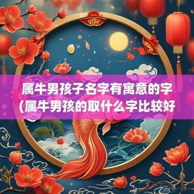 属牛男孩子名字有寓意的字(属牛男孩的取什么字比较好)