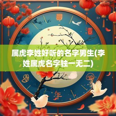 属虎李姓好听的名字男生(李姓属虎名字独一无二)