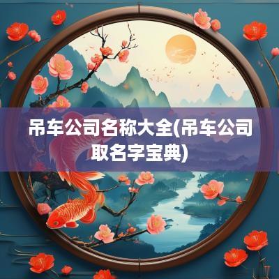 吊车公司名称大全(吊车公司取名字宝典)