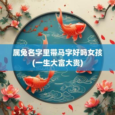 属兔名字里带马字好吗女孩(一生大富大贵)