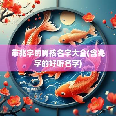 带兆字的男孩名字大全(含兆字的好听名字)