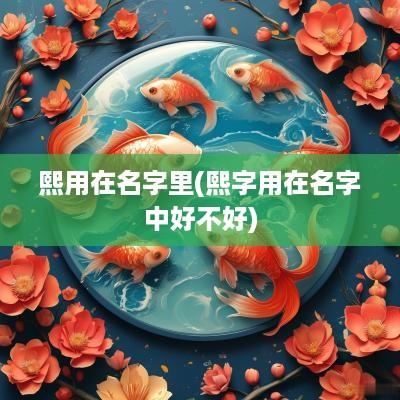 熙用在名字里(熙字用在名字中好不好)