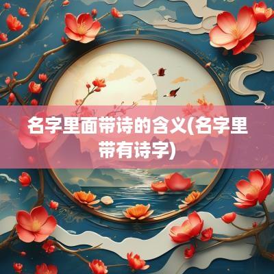名字里面带诗的含义(名字里带有诗字)