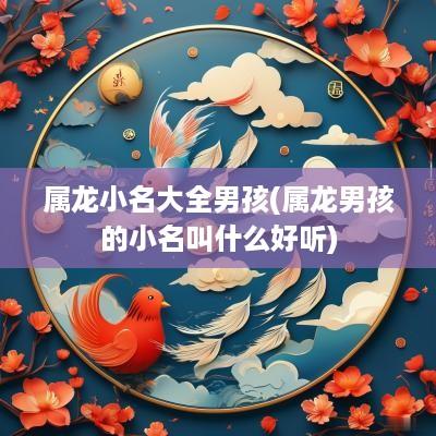 属龙小名大全男孩(属龙男孩的小名叫什么好听)