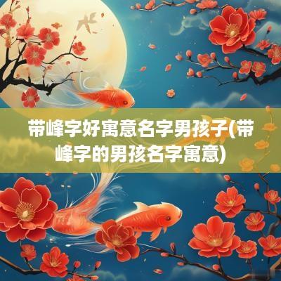 带峰字好寓意名字男孩子(带峰字的男孩名字寓意)