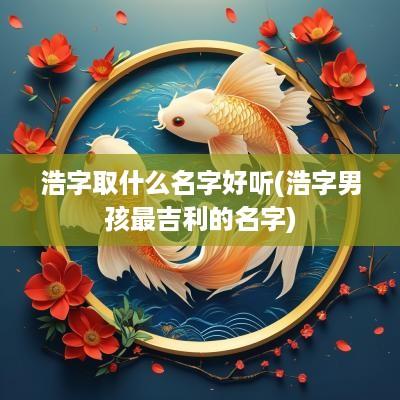 浩字取什么名字好听(浩字男孩最吉利的名字)
