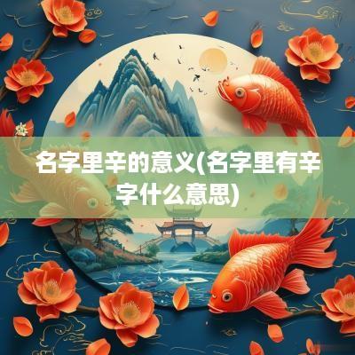 名字里辛的意义(名字里有辛字什么意思)