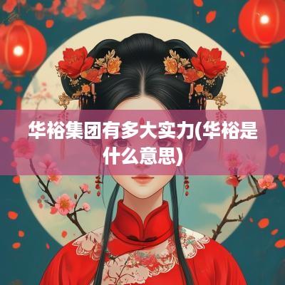 华裕集团有多大实力(华裕是什么意思)