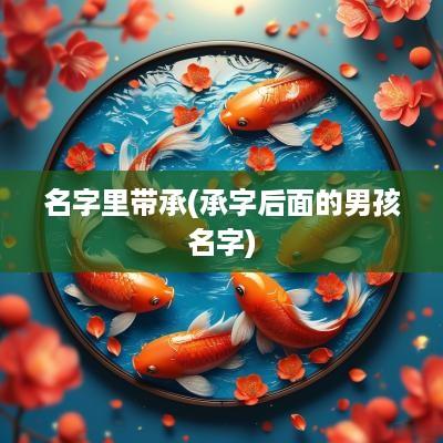 名字里带承(承字后面的男孩名字)