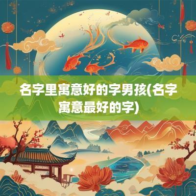 名字里寓意好的字男孩(名字寓意最好的字)