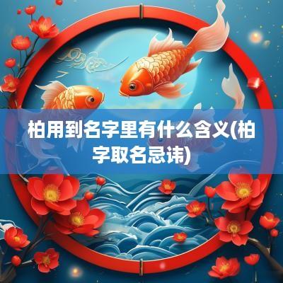 柏用到名字里有什么含义(柏字取名忌讳)