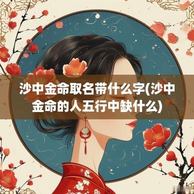 沙中金命取名带什么字(沙中金命的人五行中缺什么)