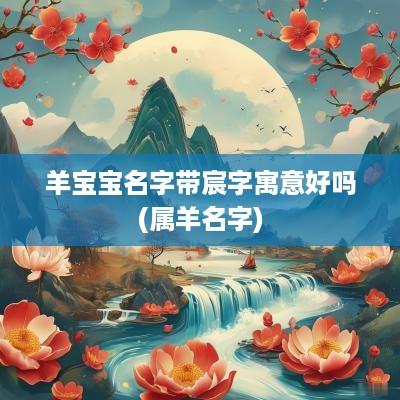 羊宝宝名字带宸字寓意好吗(属羊名字)