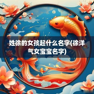 姓徐的女孩起什么名字(徐洋气女宝宝名字)