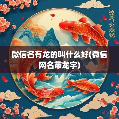 微信名有龙的叫什么好(微信网名带龙字)