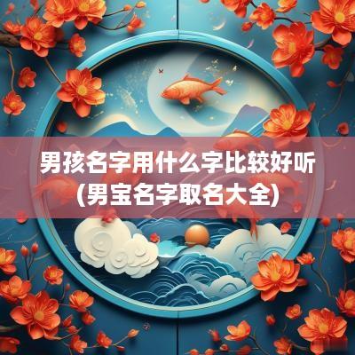 男孩名字用什么字比较好听(男宝名字取名大全)