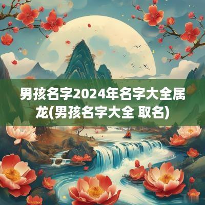 男孩名字2025年名字大全属龙(男孩名字大全 取名)