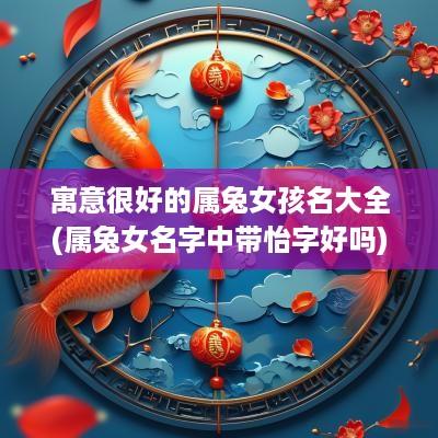 寓意很好的属兔女孩名大全(属兔女名字中带怡字好吗)