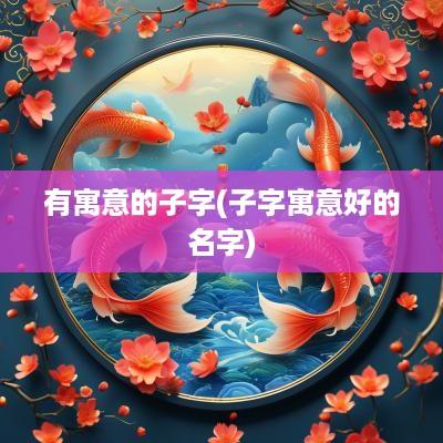 有寓意的子字(子字寓意好的名字)