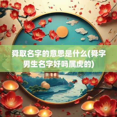 舜取名字的意思是什么(舜字男生名字好吗属虎的)