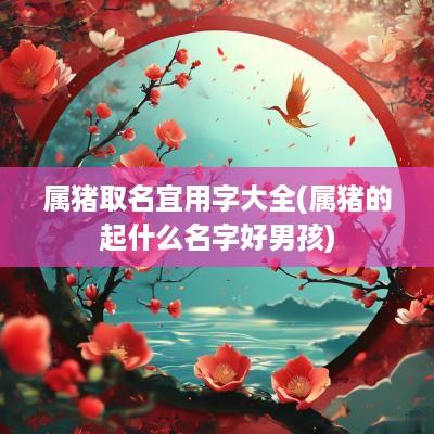 属猪取名宜用字大全(属猪的起什么名字好男孩)