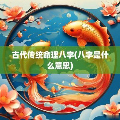 古代传统命理八字(八字是什么意思)