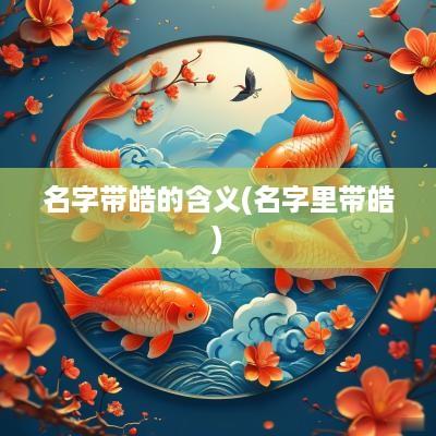 名字带皓的含义(名字里带皓)