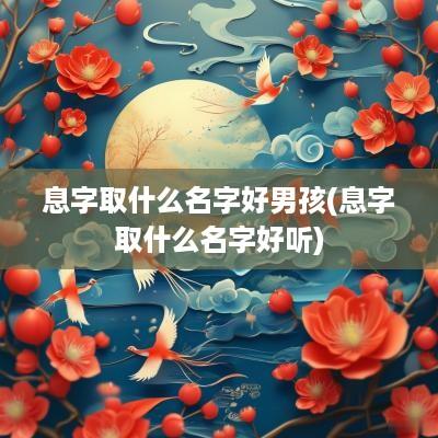 息字取什么名字好男孩(息字取什么名字好听)