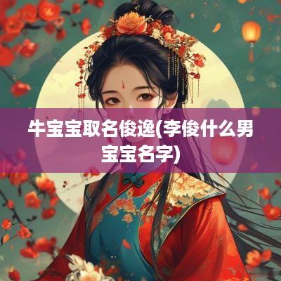 牛宝宝取名俊逸(李俊什么男宝宝名字)