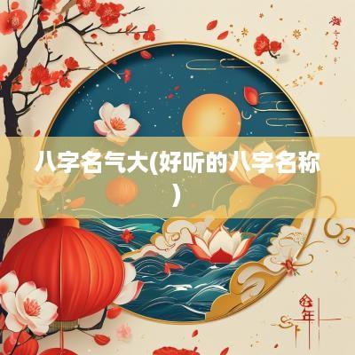 八字名气大(好听的八字名称)