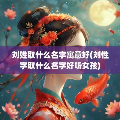 刘姓取什么名字寓意好(刘性字取什么名字好听女孩)