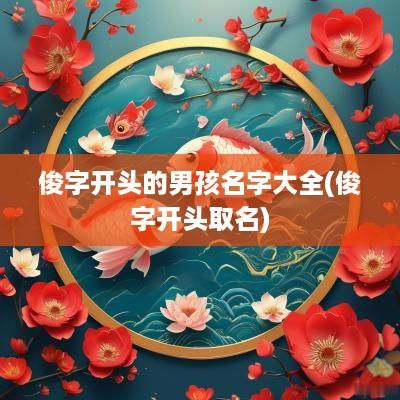 俊字开头的男孩名字大全(俊字开头取名)