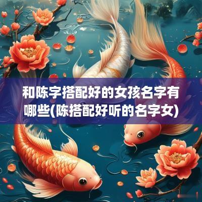 和陈字搭配好的女孩名字有哪些(陈搭配好听的名字女)