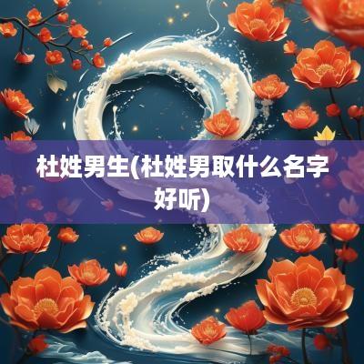 杜姓男生(杜姓男取什么名字好听)