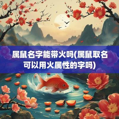 属鼠名字能带火吗(属鼠取名可以用火属性的字吗)