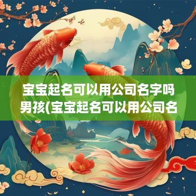 宝宝起名可以用公司名字吗男孩(宝宝起名可以用公司名字吗)