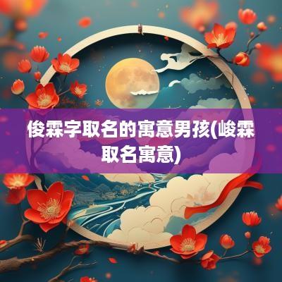 俊霖字取名的寓意男孩(峻霖取名寓意)