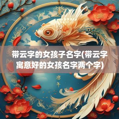 带云字的女孩子名字(带云字寓意好的女孩名字两个字)