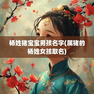 杨姓猪宝宝男孩名字(属猪的杨姓女孩取名)